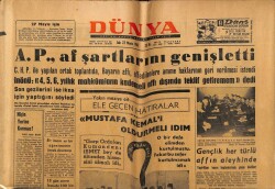 Dünya Gazetesi 22 Mayıs 1962 - AP Af Şartlarını Genişletti GZ59866 - 2