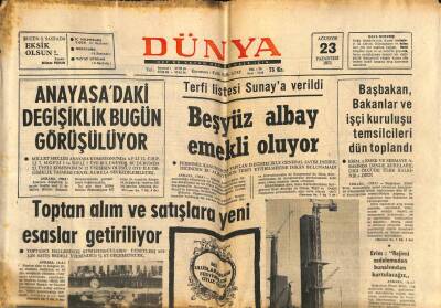 Dünya Gazetesi 23 Ağustos 1971 - Topkapı Sarayı Harem Dairesi 1 Eylülde Halka Açılıyor GZ82209 - 1