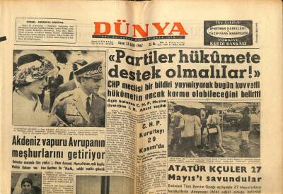 Dünya Gazetesi 23 Eylül 1962 - Adana Cezaevinde Silahlı Çarpışma GZ80566 - 1