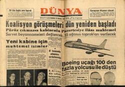 Dünya Gazetesi 23 Haziran 1962 - Boeing Uçağı Yüzden Fazla Yolcusu İle Düştü GZ68030 - 1