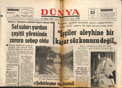 Dünya Gazetesi 23 Haziran 1963 - Galatasaraylı Aslan Nihad Vefat Etti GZ82219 - 1