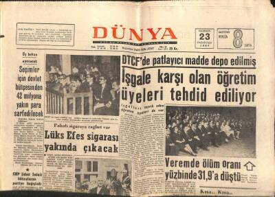 Dünya Gazetesi - 23 Haziran 1969 - İşgale Karşı Olan Öğretim Üyeleri Tehdit Ediliyor GZ111007 - 1