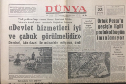 Dünya Gazetesi 23 Kasım 1970 - Devlet Hizmetleri İyi Ve Çabuk Görülmelidir - GZ12911 - 2