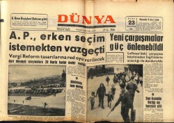 Dünya Gazetesi 23 Mart 1964 - AP Erken Seçim İstemekten Vazgeçti GZ68170 - 2