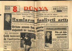 Dünya Gazetesi 23 Mart 1965 - Demir Çelik Tamamlandı.Çelik Tesisleride Faaliyette GZ61074 - 1