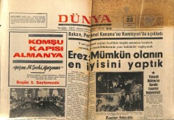 Dünya Gazetesi 23 Mayıs 1970 - Erez Mümkün Olanın En İyisini Yaptık GZ66197 - 1