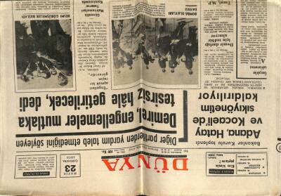 Dünya Gazetesi 23 Mayıs 1973 - Adana Hatay Ve Kocaelide Sıkıyönetim Kaldırılıyor GZ61045 - 2