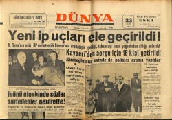 Dünya Gazetesi 23 Şubat 1964 - İnönü Aleyhine Sözler Sarf edenler Nezarette GZ68190 - 2
