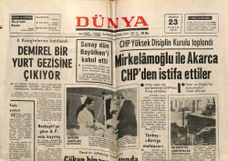 Dünya Gazetesi 23 Temmuz 1972 - Aşırı Solcuların Devlet Dairelerinde Yuvalanışı Önleniyor GZ59928 - 2