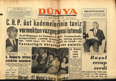 Dünya Gazetesi 24 Eylül 1962 - Salim Başol Cevap Verdi GZ68015 - 1