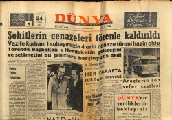 Dünya Gazetesi 24 Mayıs 1963 - Vazife Kurbanı 1 Subayımızla 4 Erin Cenaze Töreni Hazin Oldu GZ59938 - 2