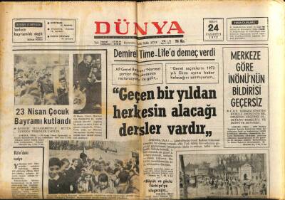 Dünya Gazetesi 24 Nisan 1972 - Astronotlar Bugün Aydan Ayrılıyor GZ68113 - 1