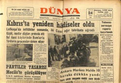 Dünya Gazetesi 24 Ocak 1964 - Kıbrısta Yeniden Hadiseler Oldu GZ68202 - 2