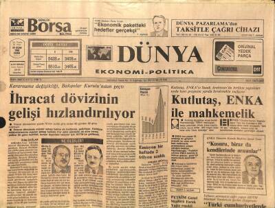 Dünya Gazetesi 24 Ocak 1992 - Kutlutaş, ENKA İle Mahkemelik GZ97374 - 1