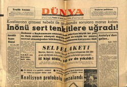Dünya Gazetesi 25 Haziran 1962 - İnönü Sert Tenkitlere Uğradı GZ59897 - 1