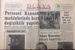 Dünya Gazetesi 25 Mayıs 1970 - Tekel Bozuk 1 Milyon kilo Çayı İmha Etti- GZ12957 - 1