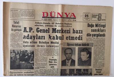 Dünya Gazetesi 25 Nisan 1968 - Amerika , Seato Ve Vietnam GZ13029 - 2