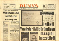 Dünya Gazetesi 25 Ocak 1973 - Fatma Girik, Hülya Tuğlu Emekçi Kadın Filminde - Foreman Önünde Perişan Olan Fraizer Boksu Bırakmayacağını Açıkladı GZ142789 - 1