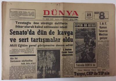 Dünya Gazetesi 25 Şubat 1967- TRT Kanun Tasarısı Meclise Geliyor GZ13006 - 1