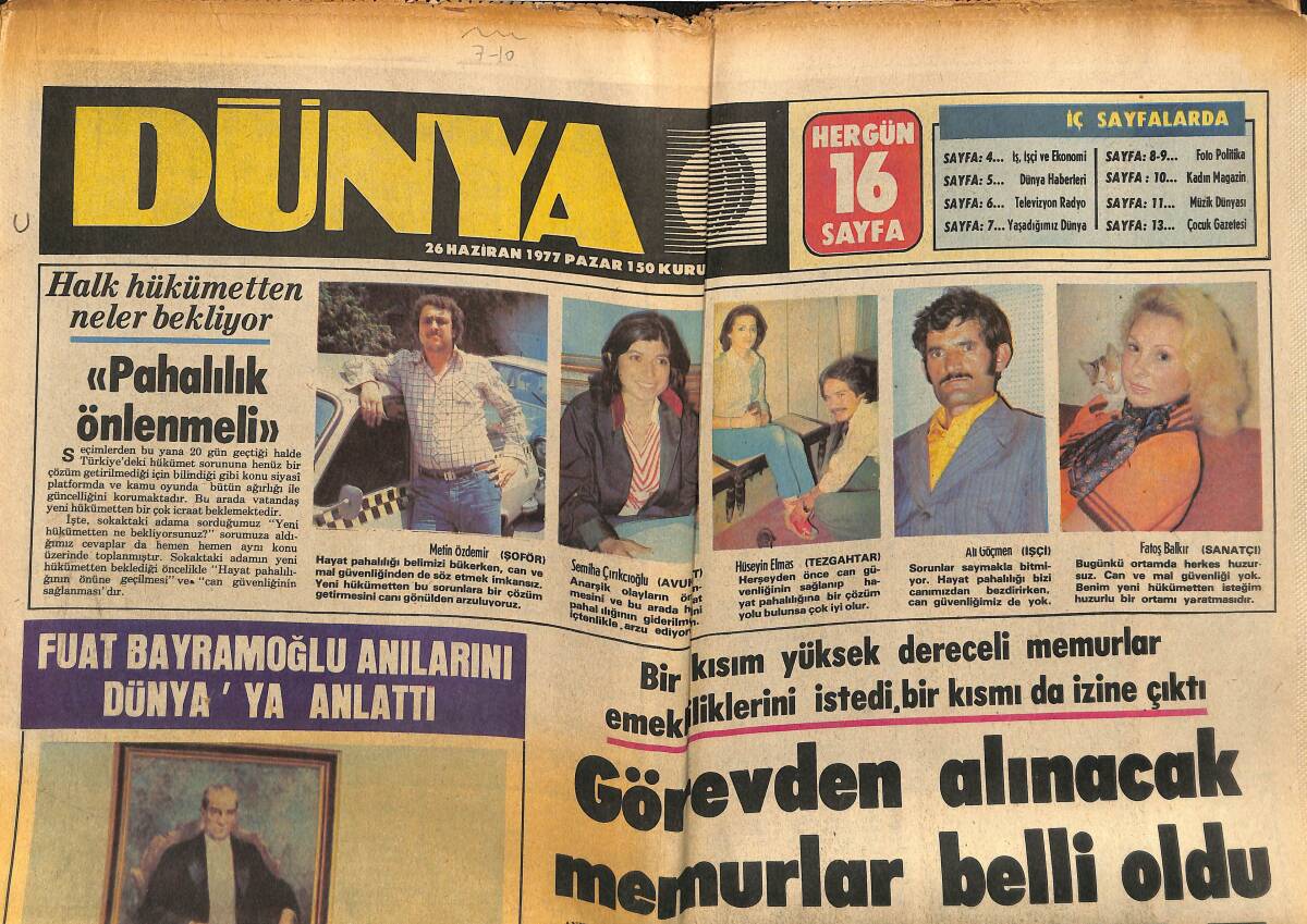 Dünya Gazetesi 26 Haziran 1977 - İskender Doğan Gizlice Evlendi - Neco Paris'te GZ152055 - 1