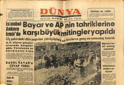 Dünya Gazetesi 26 Mart 1963 - Bayar Ve APnin Tahriklerine Karşı Büyük Mitingler Yapıldı GZ68248 - 1