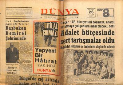 Dünya Gazetesi - 26 Şubat 1967 - Ankarada Ekmeğe Elektriğe Havagazına Zam GZ111051 - 1