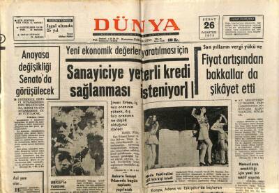 Dünya Gazetesi 26 Şubat 1973 - Anayasa Değişikliği Senatoda Görüşülecek GZ68075 - 1
