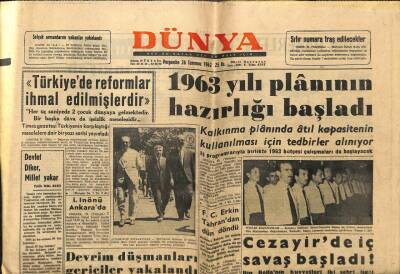 Dünya Gazetesi 26 Temmuz 1962 - Cezayirde İç Savaş Başladı GZ68027 - 2