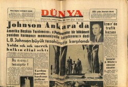 Dünya Gazetesi 27 Ağustos 1962 - ABD Başkan Yardımcısı Johnson Ankarada GZ59876 - 2