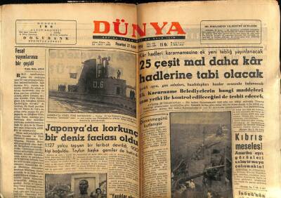 Dünya Gazetesi 27 Eylül 1954 - Japonyada Korkunç Bir Deniz Faciası Oldu GZ59911 - 2