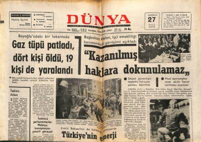 Dünya Gazetesi 27 Haziran 1972 - Ruhi Koç Ve Arkadaşlarının Beş Yıla Kadar Hapsi İstendi GZ82222 - 1