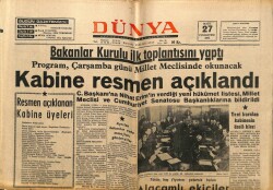 Dünya Gazetesi 27 Mart 1971 - Bakanlar Kurulu Toplandı.Kabine Resmen Açıklandı GZ59949 - 1