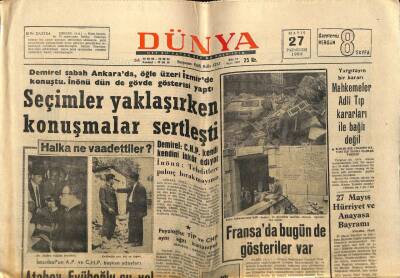 Dünya Gazetesi 27 Mayıs 1968 - Üniversite Öğrencileri Bunalım İçinde. GZ59791 - 1