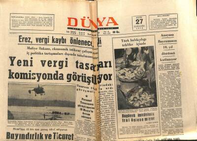 Dünya Gazetesi 27 Mayıs 1970 - Yeni Vergi Tasarıları Komisyonda Görüşülüyor GZ66185 - 2