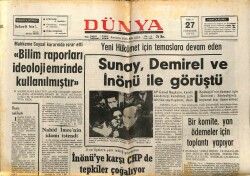 Dünya Gazetesi 27 Nisan 1972 - Mikrofon Önünden Kamera Önüne Fatma Girik GZ66998 - 2