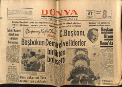Dünya Gazetesi 27 Şubat 1969 - İsrail Başbakanı Levi Eşkol Kalbden Öldü GZ61117 - 1