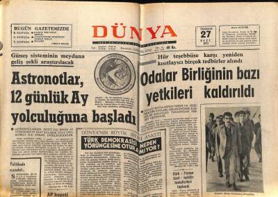 Dünya Gazetesi 27 Temmuz 1971 - Astronotlar 12 Günlük Ay Yolculuğuna Başladı GZ59924 - 2