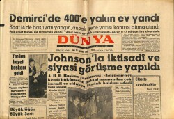 Dünya Gazetesi 28 Ağustos 1962 - Demircide 400e Yakın Ev yandı GZ68235 - 1