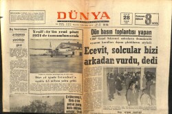Dünya Gazetesi 28 Aralık 1969 - Ecevit Solcular Bizi Arkadan Vurdu GZ103519 - 1