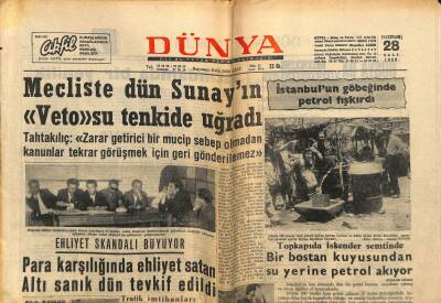 Dünya Gazetesi 28 Haziran 1966 - Topkapıda İskender Semtinde Bir Bostan Kuyusundan Su Yerine Petrol Akıyor GZ115210 - 1