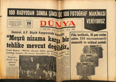 Dünya Gazetesi 28 Kasım 1966 - Bülent Ecevit Ege Gezisini Tamamladı GZ80595 - 1