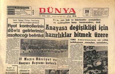 Dünya Gazetesi 28 Mayıs 1971 - Giresun Adasında Su Sarnıçları Bulundu - Joan Kennedynin Fazilet Mücadelesi GZ114142 - 1