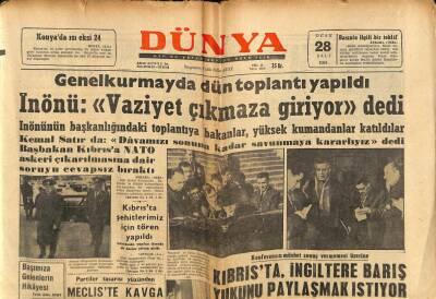 Dünya Gazetesi 28 Ocak 1964 - Kıbrısta Türklerin Göçü Devam Ediyor GZ82169 - 1
