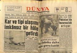 Dünya Gazetesi 28 Ocak 1969 - Pakistanda Huzursuzluk Artıyor GZ68332 - 1