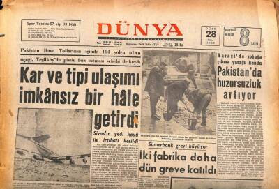 Dünya Gazetesi 28 Ocak 1969 - Sümerbank Grevi Büyüyor , İki Fabrika Daha Dün Greve Katıldı GZ86020 - 1