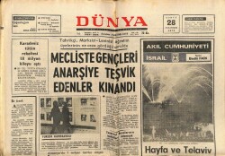 Dünya Gazetesi 28 Şubat 1972 - Mecliste Gençleri Anarşiye Teşvik Edenler Kınandı GZ68056 - 1