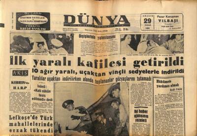Dünya Gazetesi 29 Aralık 1963 - Lefkoşede Türk Mahallelerinde Erzak Tükendi GZ80649 - 1