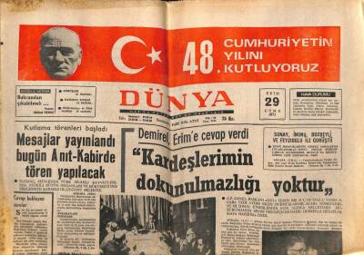 Dünya Gazetesi 29 Ekim 1971 - Gezmiş Olayına Katılan İki Anarşist Daha Tutuklandı GZ82167 - 1