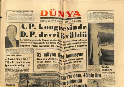 Dünya Gazetesi 29 Haziran 1962 - AP Kongresinde DP Devri Övüldü GZ68221 - 1