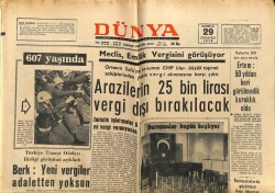 Dünya Gazetesi 29 Haziran 1970 - Arazilerin 25 Bin Lirası Vergi Dışı Bırakılacak GZ68260 - 2